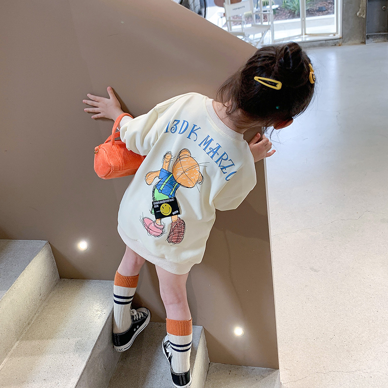 Girl Net Red Guard dress 2021 new autumn dress foreign style children's long skirt spring and autumn women's baby dress