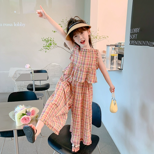 Девочки лето 2025 г. Новая модная детская одежда Детская дофамин в летних девочках Летняя одежда