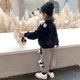 Girls fleece suit winter 2022 new baby foreign style autumn clothing children fashionable autumn and winter children's sweater children's clothing