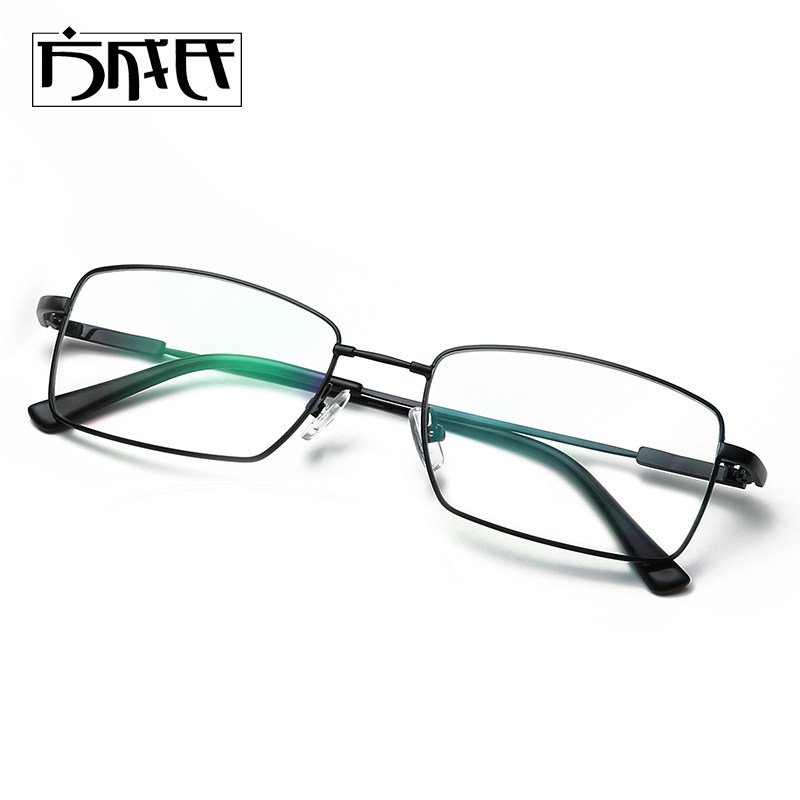 Ultra light slim edge memory metal eye frame men's titanium alloy square full frame myopia business matching mirror 17402