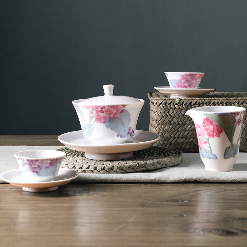 China red porcelain up as says 12 head tureen under the liling glaze color hand - made porcelain tea set gift set
