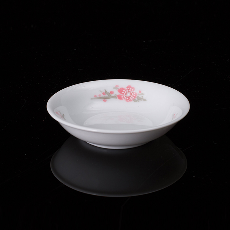 China red porcelain up with hong mei good/lotus flowers 4 inches flavour dish hand - made ceramic bracket porcelain packing