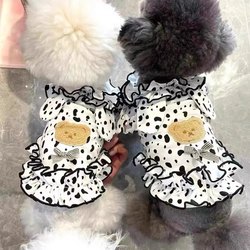 ພາກຮຽນ spring ແລະ summer pet puppy clothes cute skirt Bichon Pomeranian Teddy kitten cat ເຄື່ອງນຸ່ງຫົ່ມບາງໆ