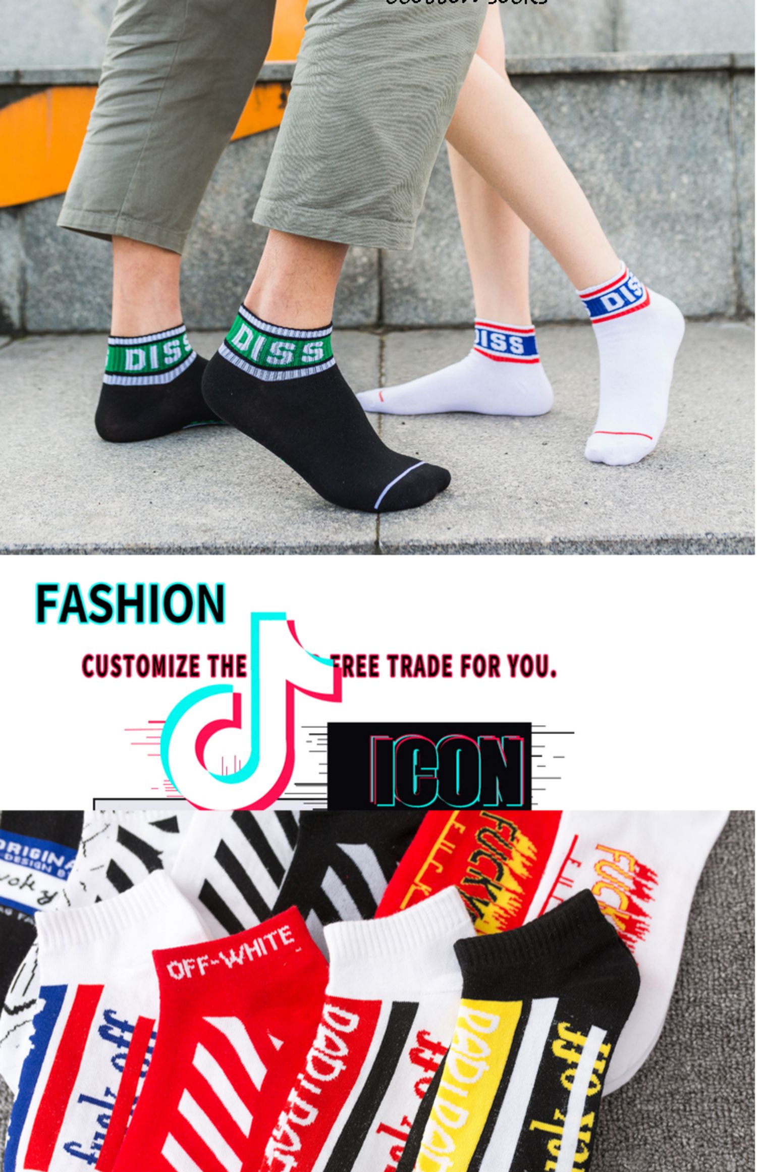 Vớ nam Vớ cotton Cotton Cotton cao vớ Xu hướng Vớ Khử mùi mồ hôi Thể thao Vớ ngắn - Vớ nam tất thổ cẩm