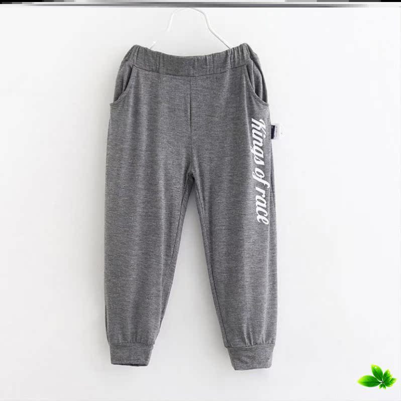 Quần thể thao nam mùa hè mỏng sweatpants loose-fitting mới trẻ em mùa hè váy mens phiên bản Hàn Quốc quần chân nhỏ màu đen quần duy nhất.