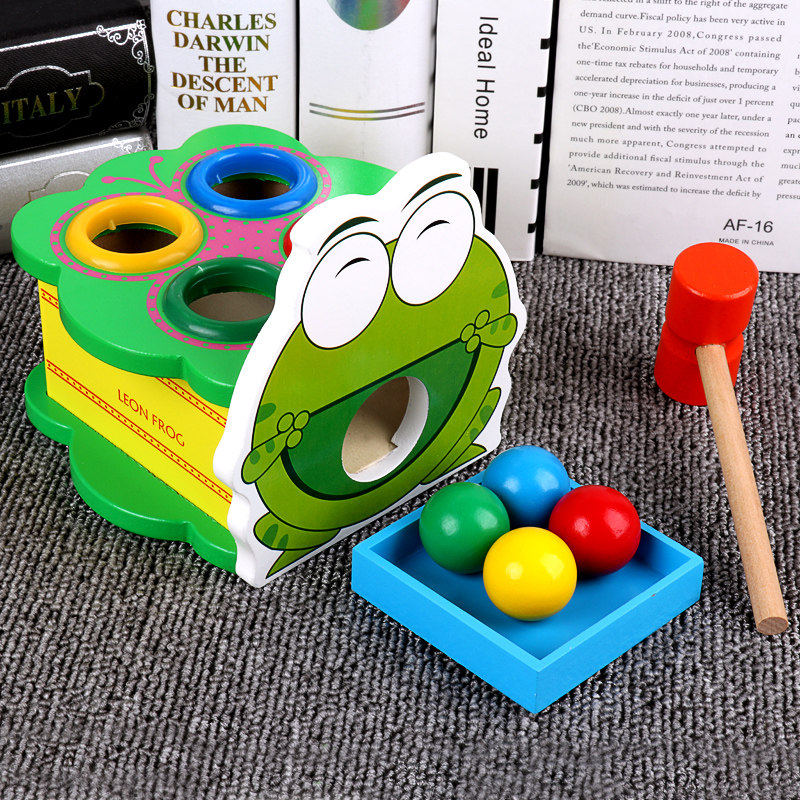 Children playing gopher toys 0-1 years old children virgin baby puzzle 2-3 years old multi-tapping large wooden boys and girls