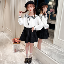 Girl jk uniform suit spring suit 2021 new Yanqi Children's Spring and Autumn College style sweater three-piece suit