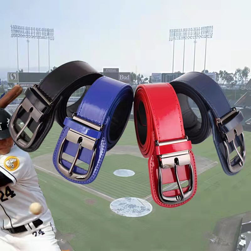 Pu Baseball Belt with Glossy Finish, Suitable for Both Baseball and Softball, Leather Belt for Youth and Adults, Universal for Training and Competition, Versatile Belt