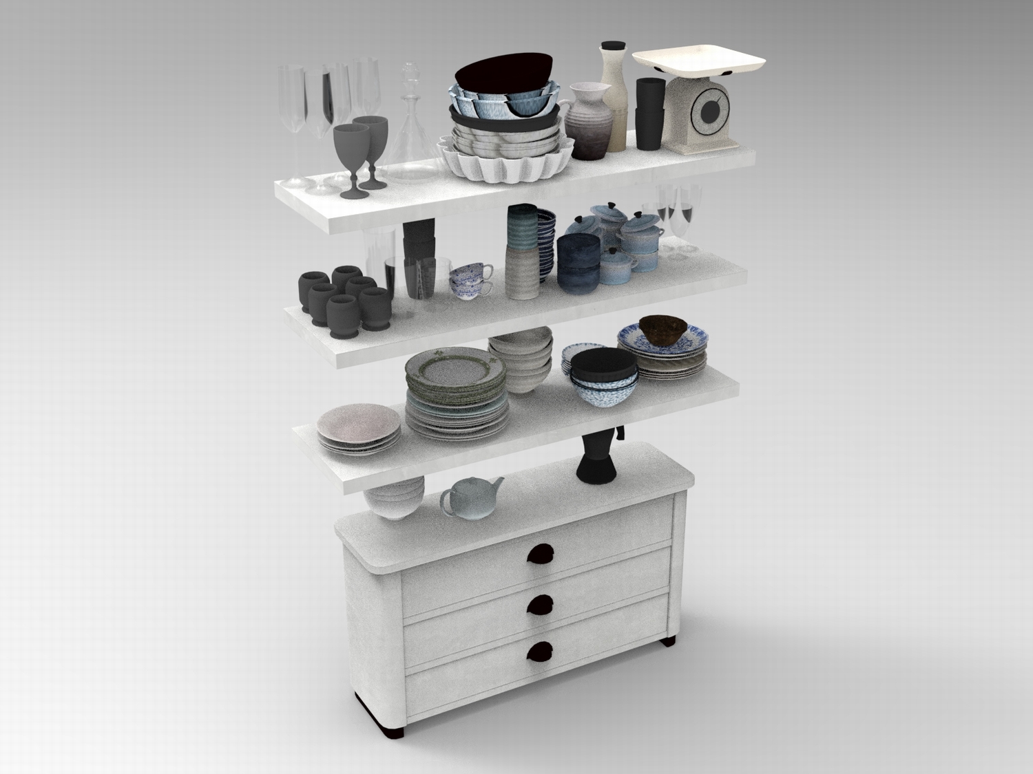 图片[3]-C4D家居装饰FBX茶杯OBJ相框灯具绿植陈设花瓶钟表盆栽玻璃罩素材-cg男孩