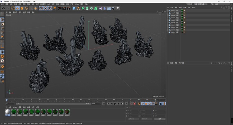 图片[3]-C4D绿柱矿石FBX水晶能量石STL晶体OBJ岩石Blender三维模型3D素材-cg男孩