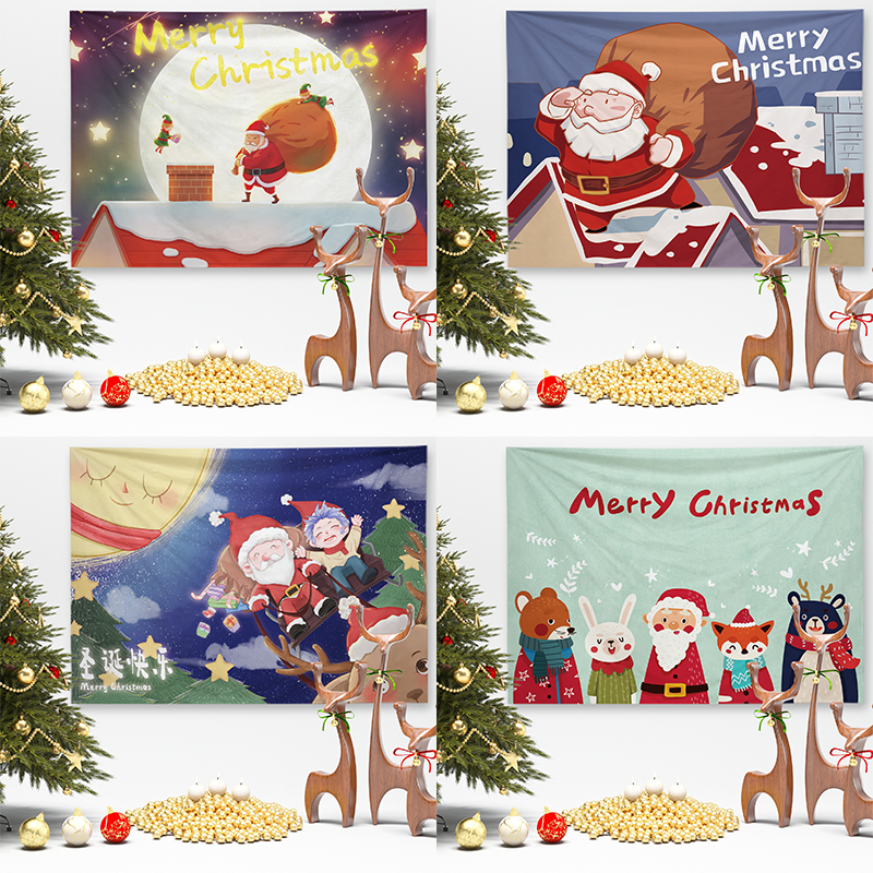 European and American foreign trade Christmas decoration hanging cloth small fresh party holiday ins Christmas tree background cloth simple wall cloth