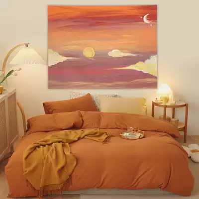 Landscape oil painting background cloth ins Wind room Net red decoration dormitory decoration bedside hanging cloth wall cloth Tapestry canvas