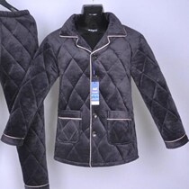 Pajamas for the elderly autumn fashion Winter plus cotton thick casual long sleeve young mens hair winter autumn and winter