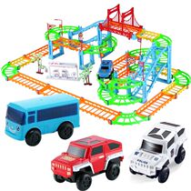 Boys and girls puzzle track tunnel car childrens building block train new variable train assembly toy