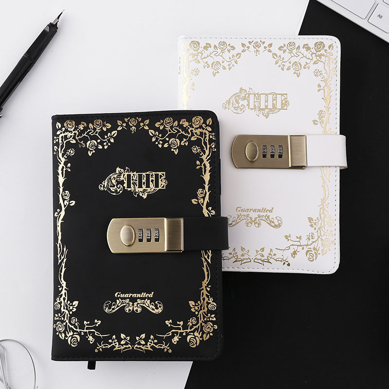 Record diary password lock fingerprint primary school girl cute encryption book European-style multi-functional literature and art