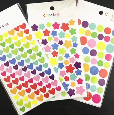 Colorful color love five-pointed star Paper Sticker Rainbow Love Sticker DIY Album Sticker