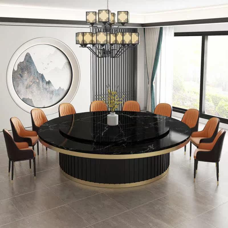 Hotel Electric Dining Table Big Round Table New Chinese Hotel Table And Chairs Hotpot Round Table Dining Room Banquet Table 20 people