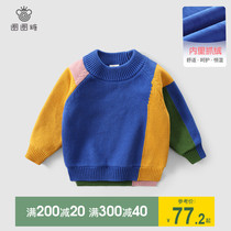 Girls plus velvet sweater pullover baby baby knitwear thick winter dress childrens thread coat