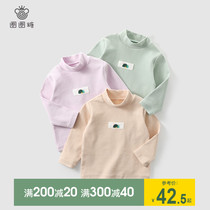 Circle candy childrens clothing girls base shirt autumn winter clothing baby baby autumn clothes coat childrens cotton semi high collar shirt