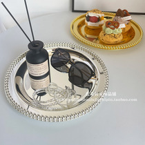 Eurostyle Afternoon Tea Refreshment Iron Art Tray Fruit Tray Birthday Dessert Table Home Living Room Set Items Decoration Containing Swing Tray