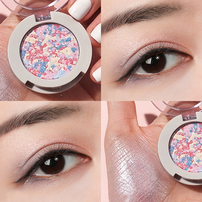 Monochrome eyeshadow palette INS super bright sparkling powder pearlescent waterproof earth color small plate portable matte beginner