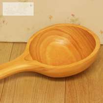 Bathtub bath water bleaching solid wood scoop Large bath Household kitchen scoop rice scoop Water wooden spoon Scoop bath bucket wooden spoon