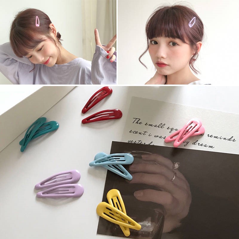 Cute sweet girl heart small fresh color hair clip Simple personality bangs clip edge clip hair clip jewelry