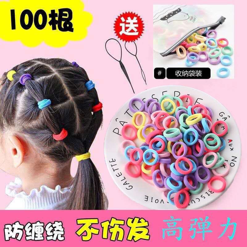 Seamless Child Black Hair Ring Women Zana Hair High Elasticity Rainbow Head Accessories Hair Ring Towels Rinds Rinds