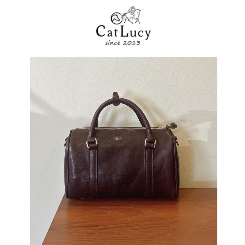 【Catlucy】Boston Imported Vegetable-Tanned Cowhide Genuine Leather Shoulder Crossbody Handbag for Women 【Catlucy】Boston Imported Vegetable-Tanned Cowhide Genuine Leather Shoulder Crossbody Handbag for Women