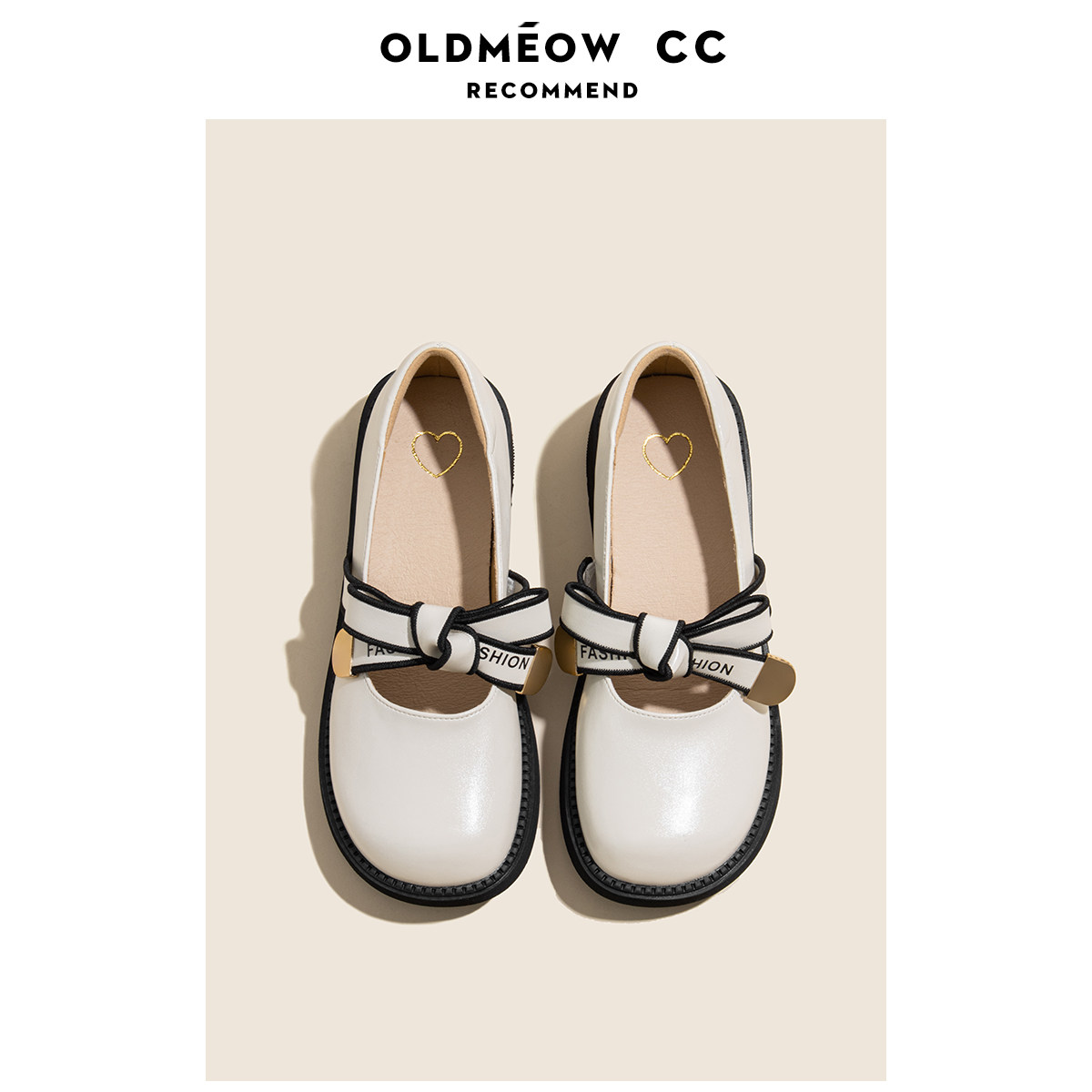 Old Meow Shop Genuine Leather Bag Shoes Woman 2022 New Spring Autumn Bow Tie 100 Hitch Bean Shoes Light Mouth Little Leather Shoes