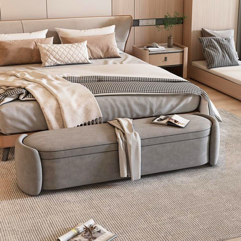 Light luxury Nordic wash-free scrub cloth shoe changing stool sofa stool long storage stool shoe store storage stool bedroom bed end stool