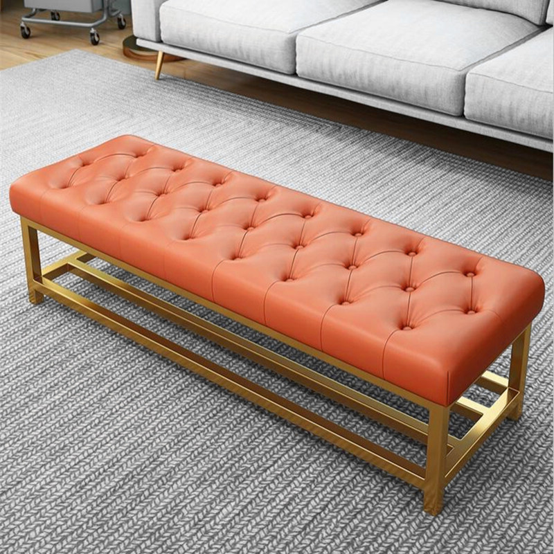 Modern Leather Art Sofa Foot Stool Clothing Store Sofa Stool Home Try Shoe Stool Bench Bedroom Bed End Stool Light Luxury