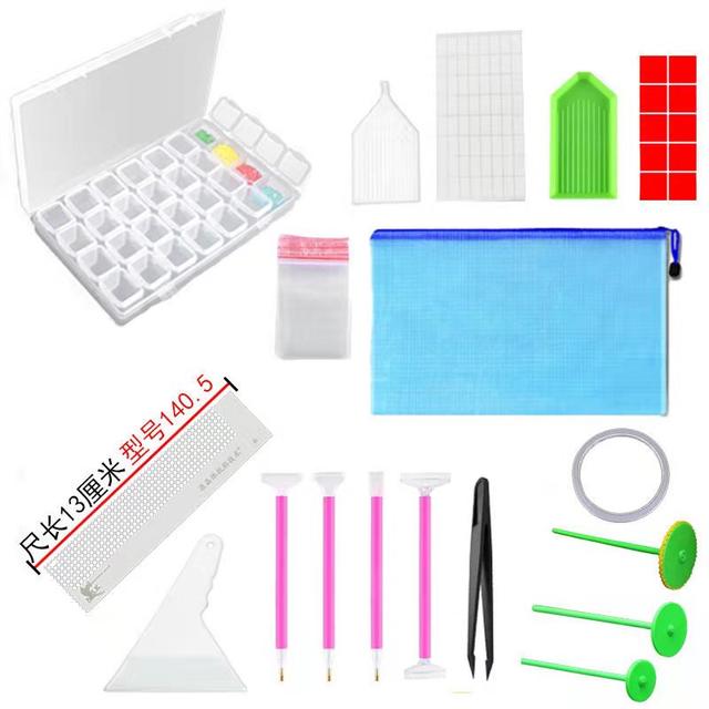 手工diy钻石画工具全套套装点钻笔胶泥贴钻粘钻盘收纳盒2024新款