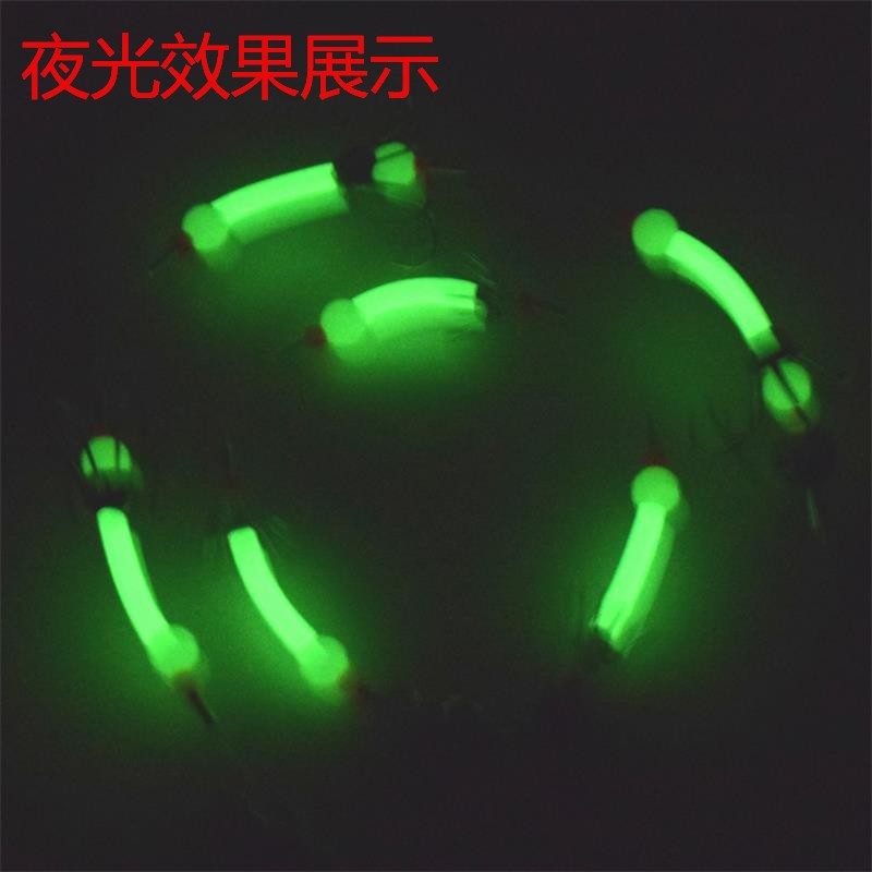Luminous squid hook squid string crochet hook ink fish hook wood Shrimp Hook Night Fishing fluorescent Three Fly Hanging Cylinder Hook hanging