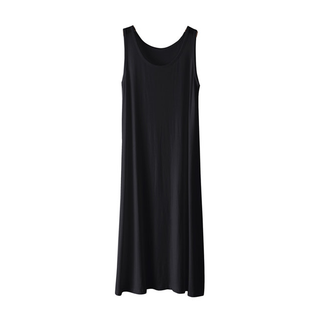 Modal sleeveless Camisole Dress ສີແຂງແບບກະໂປງ A-line ແບບງ່າຍດາຍ Loose Slim Dress ແມ່ຍິງ Summer ແບບບາງໆ