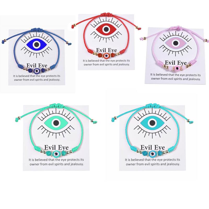 Amazon's Popular Cross-Border Red String Evil Eye Woven Handmade Bracelet for Women, European and American Fashion Simple Rope