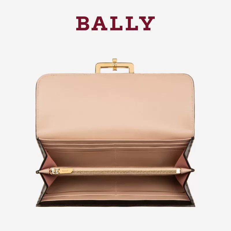 Bally/ Новая госпожа JINNEY Черный телячий кошелек длинный 6229975