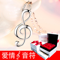 999 sterling silver necklace girl choker first jewelry note pendant silver jewelry send girlfriend birthday New Year gift