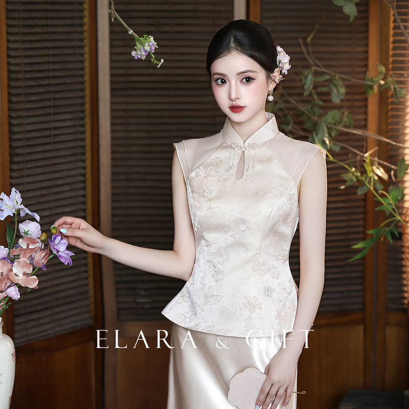 Elara Gift [Yun Mo] New Chinese-Style Qipao Set, Elegant Bridal Engagement Dress, Wedding Toast Dress for Women