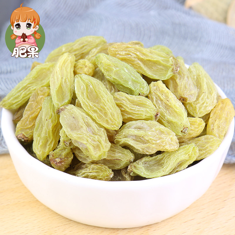 New Cargo Non-nuclear Green Grape Dried Fruits 500g Bagged Xinjiang Terati Candied Fruits Tiko Dry Grape Dry Free Ready-to-eat