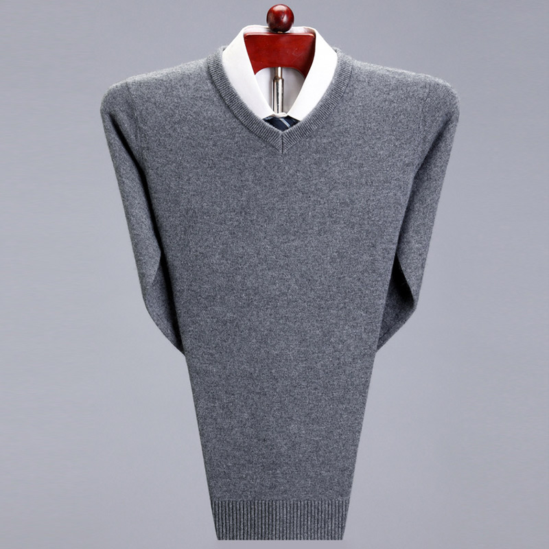 Giải phóng mặt bằng giá đặc biệt 100cashmere áo len nam áo len dày trung niên cổ cao cha áo len váy.