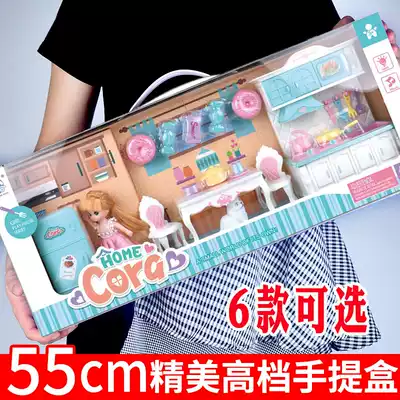 Bedroom kitchen refrigerator simulation room scene toy doll house princess girl disguised home wine villa house set