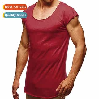 2019 multi color multi size solid color round neck t-shirt s