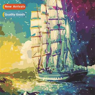 Diamd painting new DIY sailboat dolphin full  round diamd st