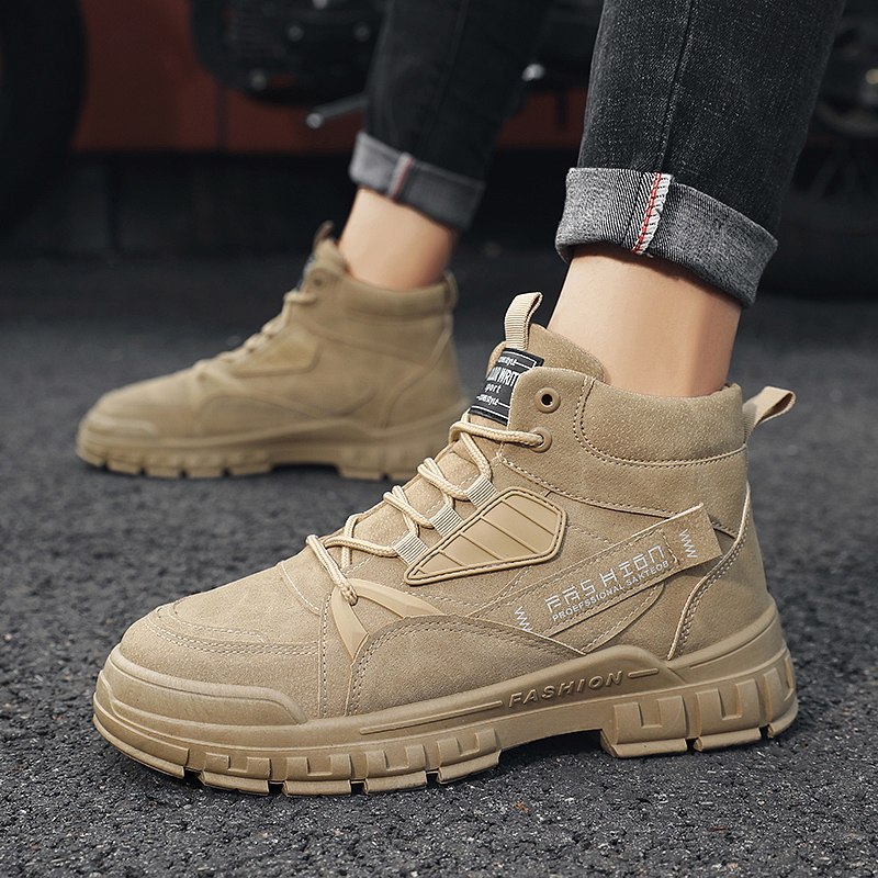 Martin boots men's spring British tall casual work clothes shoes mid-tube men's shoes tide shoes leather shoes summer desert boots