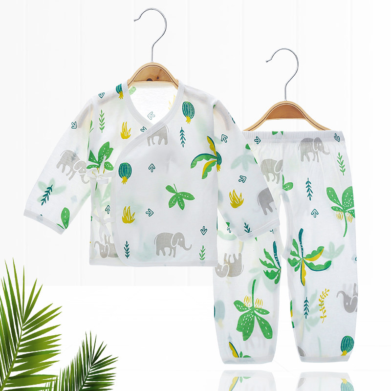 Newborn baby two-piece suit newborn spring and autumn summer thin section monk clothes men and women baby cotton underwear summer clothes