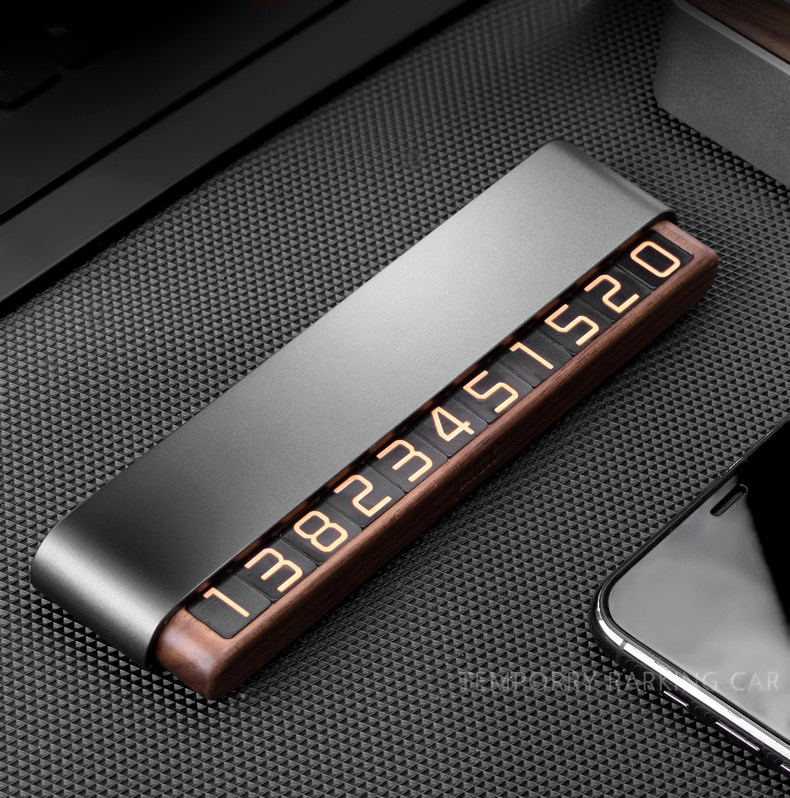 Solid wood cars move plates temporary stop number plates Creative Double Number of cars Number plates on-board supplies In-car Gods-Taobao