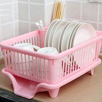 Kitchen Shelve Plastic Bowl Cabinet Big drain Bowl Rack Bowls Chopsticks Cutlery Cutlery Holder with lid Dish Basket