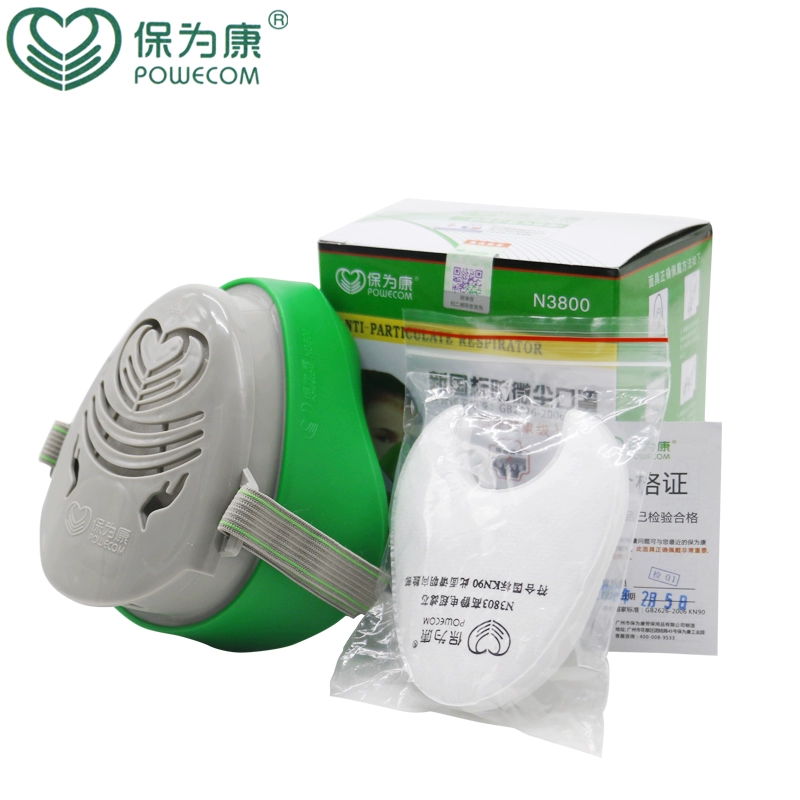 Mặt nạ chống bụi Baoweikang thoáng khí chống bụi công nghiệp dành cho nam giới bằng silicon được đánh bóng bằng mặt nạ phòng độc có thể giặt được găng tay sợi 