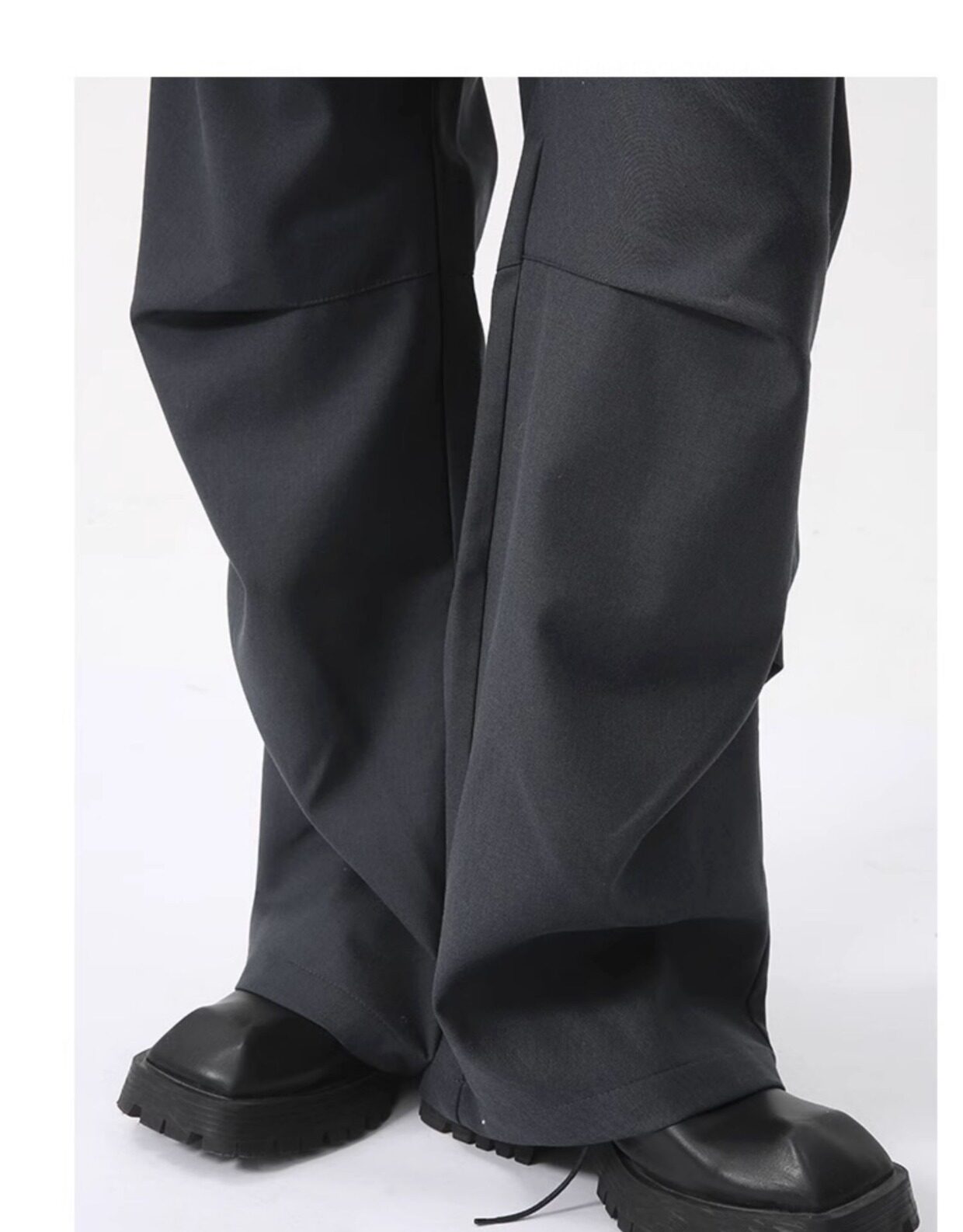 Зичен Зичен оригинал микро Ба брюки мужской сложить швабрый драпировка твердый личность дизайн смысл случайный брюки 